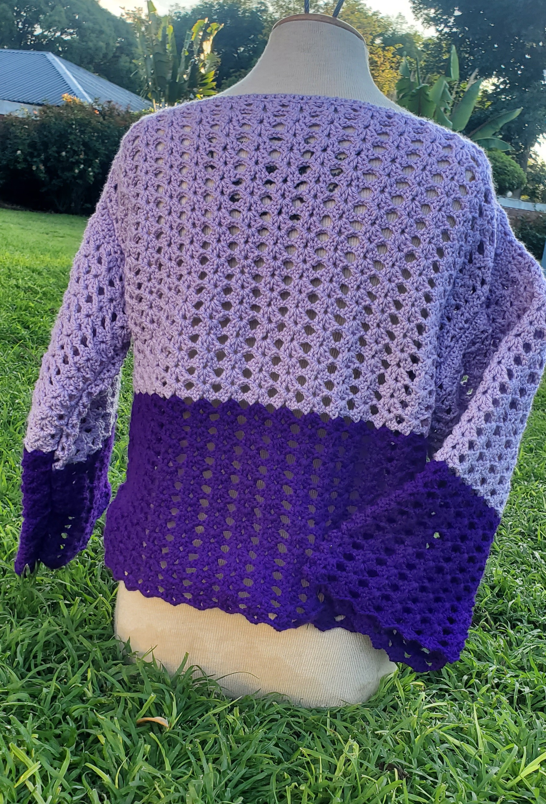 Purple & Lilac Crocheted Sweater