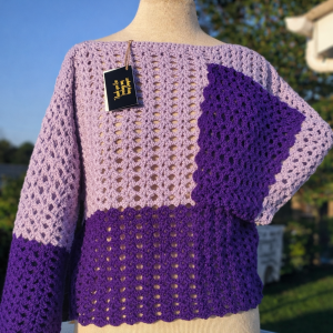 Purple & Lilac Crocheted Sweater